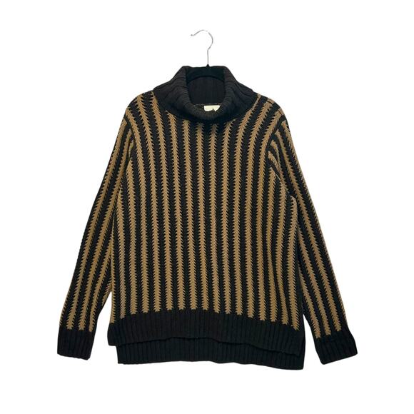 Tuckernuck Wool Cashmere Oversized Sweater Women's Sz M Pip Brown Tan Turtleneck - Picture 2 of 6
